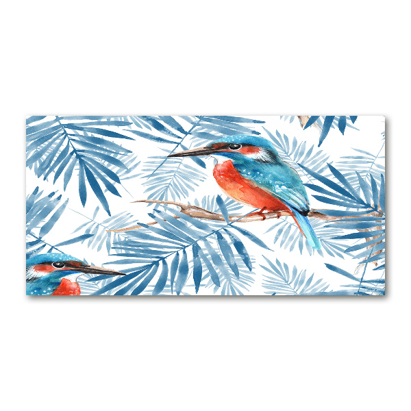 Plexiglas schilderij Planten en vogels