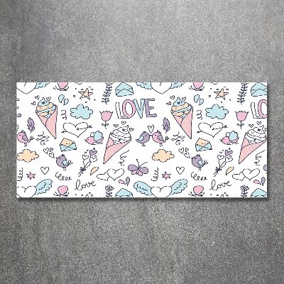 Schilderij op acrylglas Romantisch patroon