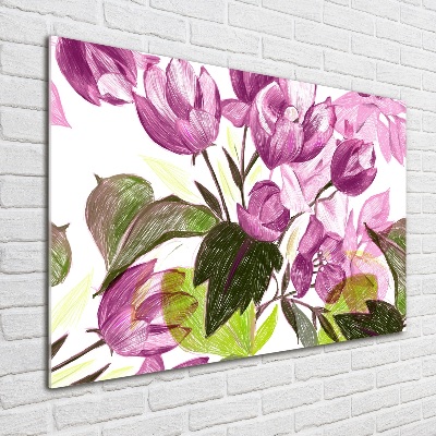Schilderij op acrylglas Bloemenpatroon