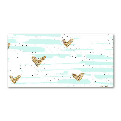 Foto plexiglas Achtergrond met gouden hartjes