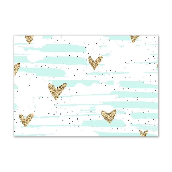 Foto plexiglas Achtergrond met gouden hartjes