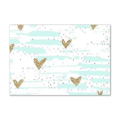 Foto plexiglas Achtergrond met gouden hartjes