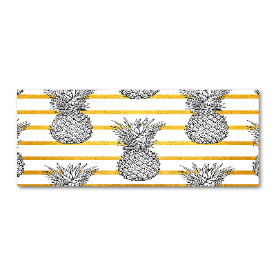 Foto obraz szkło akryl Ananasy paski