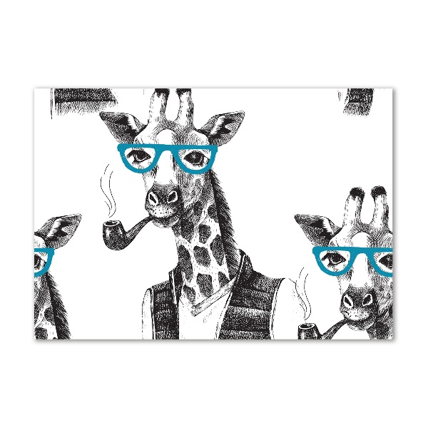 Foto in plexiglas Giraffe met bril