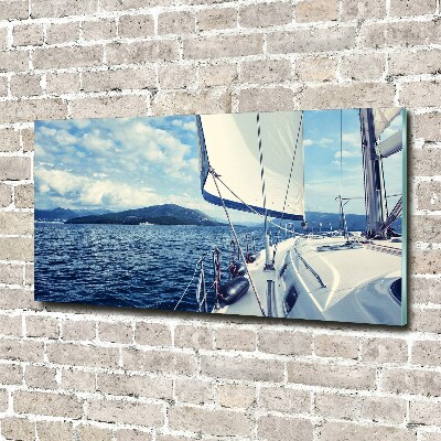 Foto plexiglas Een jacht tegen de zee