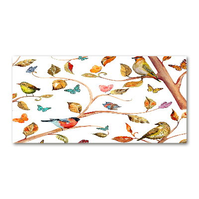 Schilderij op acrylglas Vogels en vlinders