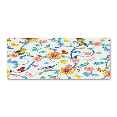 Foto op plexiglas Bloemen en vogels