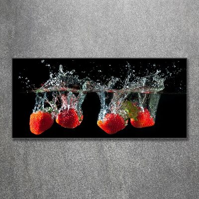 Schilderij op acrylglas Aardbeien onder water