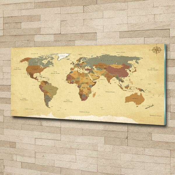 Foto obraz szkło akryl Mapa polityczna