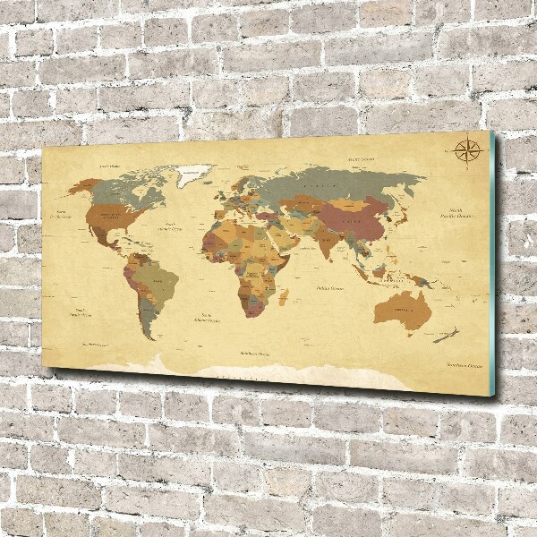 Foto obraz szkło akryl Mapa polityczna