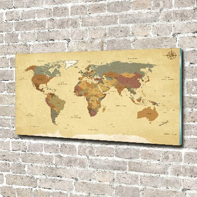 Foto obraz szkło akryl Mapa polityczna