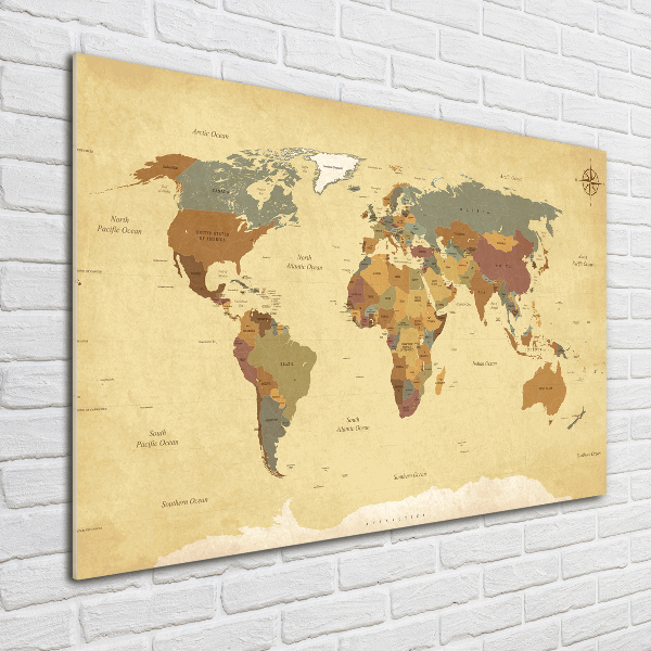 Plexiglas foto Politieke kaart