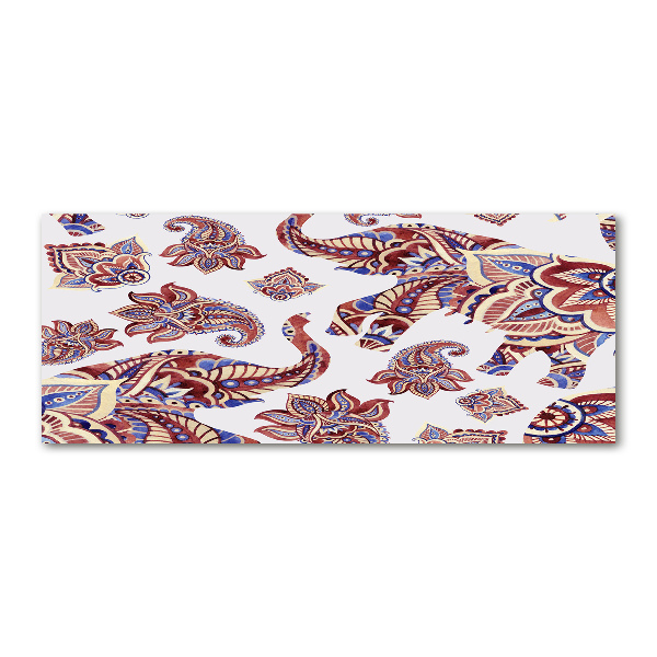 Obraz zdjęcie szkło akryl Słonie ornamenty