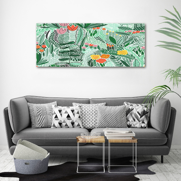 Schilderij op acrylglas Bloemenpatroon