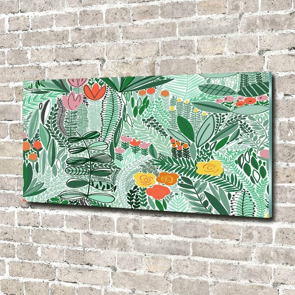 Schilderij op acrylglas Bloemenpatroon