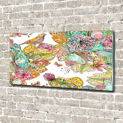 Obraz zdjęcie szkło akryl Ptak i ornamenty