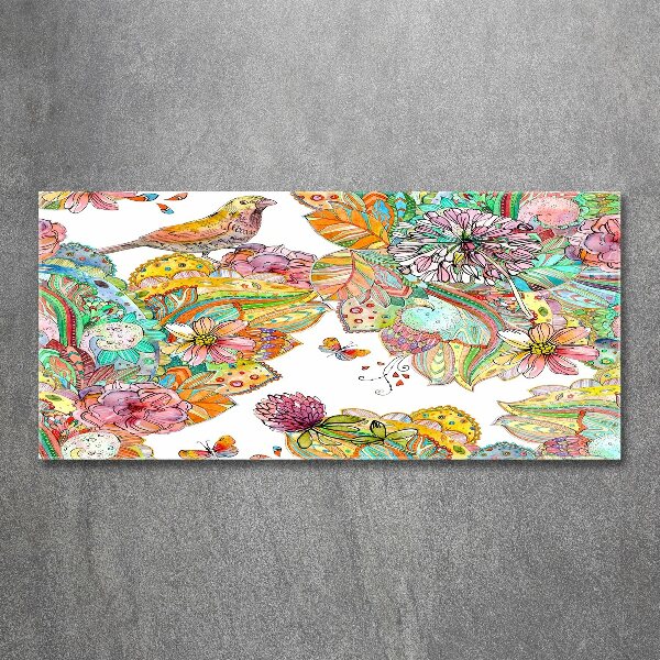 Obraz zdjęcie szkło akryl Ptak i ornamenty