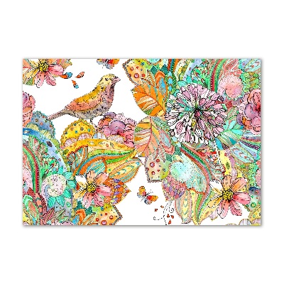 Obraz zdjęcie szkło akryl Ptak i ornamenty