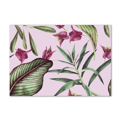 Foto obraz szkło akryl Tropikalne kwiaty