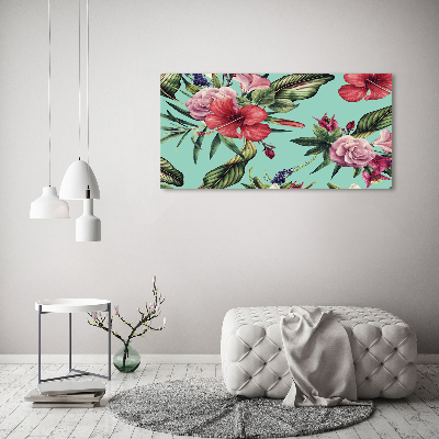 Schilderij op acrylglas Tropische bloemen