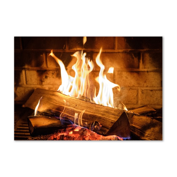 Foto plexiglas Hout in de open haard