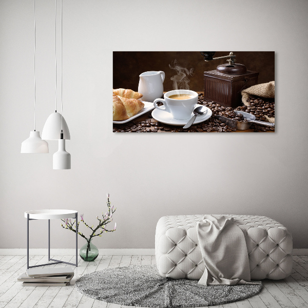 Foto plexiglas Croissants en koffie