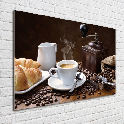 Foto plexiglas Croissants en koffie