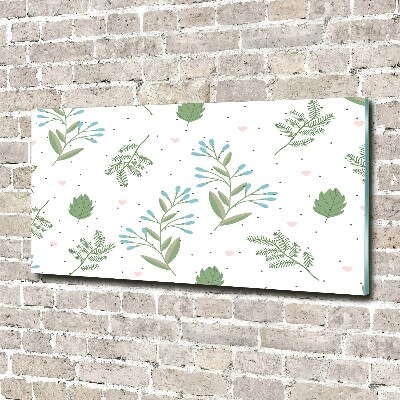 Fotoobraz na ścianę szkło akrylowe Liście