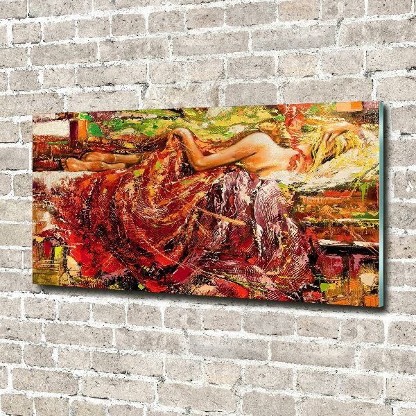 Foto op plexiglas Slapende vrouw