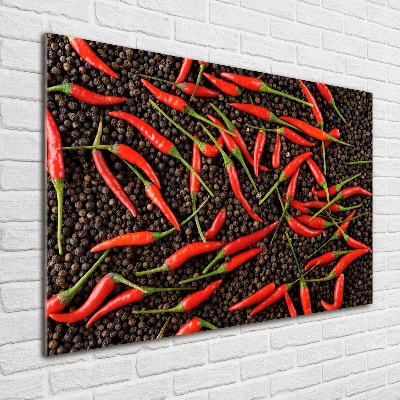 Schilderij op acrylglas Chilipepers