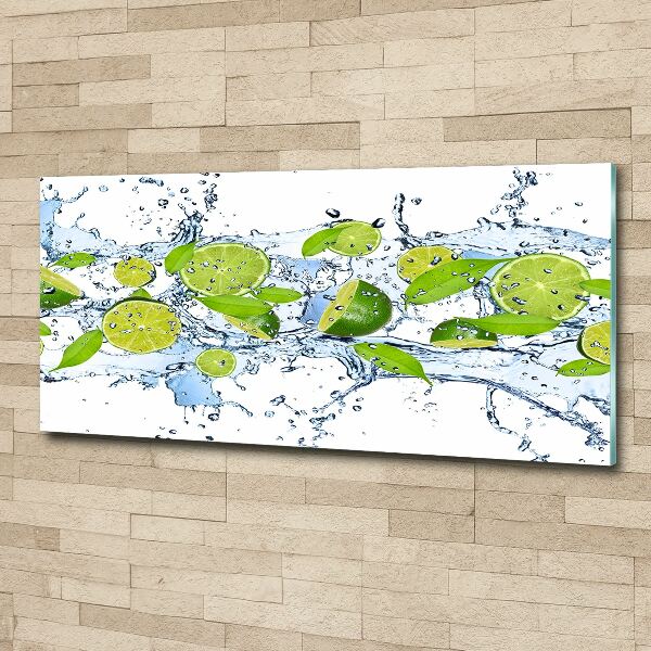 Obraz zdjęcie szkło akryl Limonki i woda