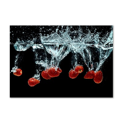 Foto in plexiglas Aardbeien onder water