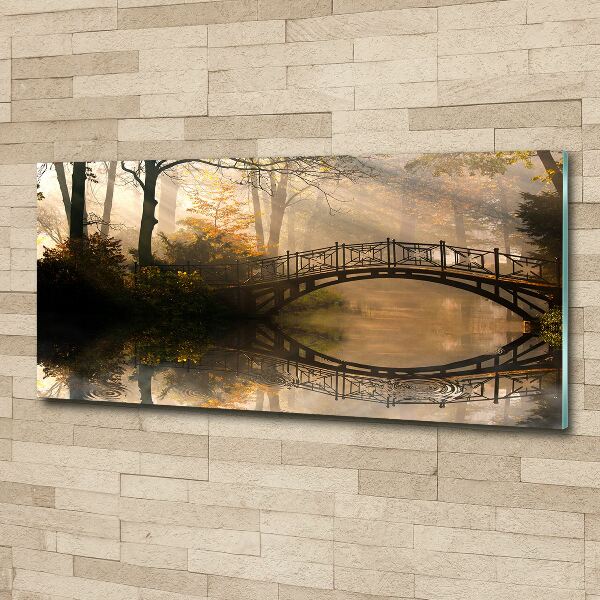 Foto op plexiglas Oude brug in de herfst