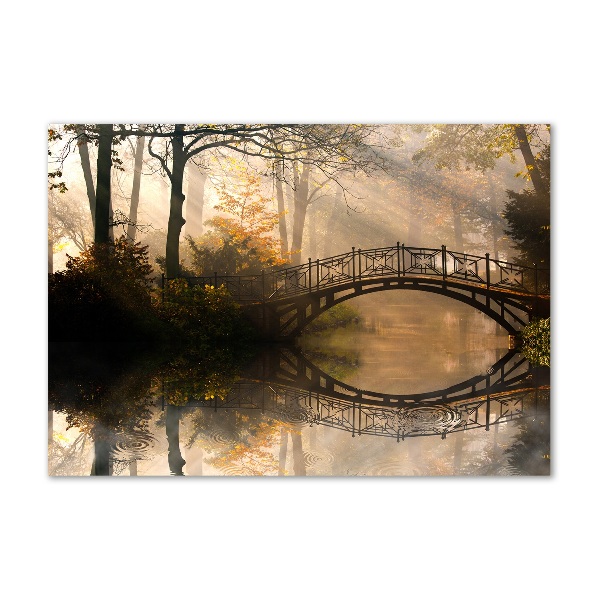 Foto op plexiglas Oude brug in de herfst