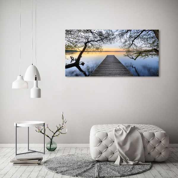 Schilderij op acrylglas Steiger aan het meer