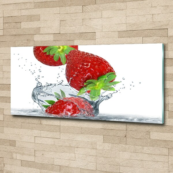 Plexiglas schilderij Aardbeien en water