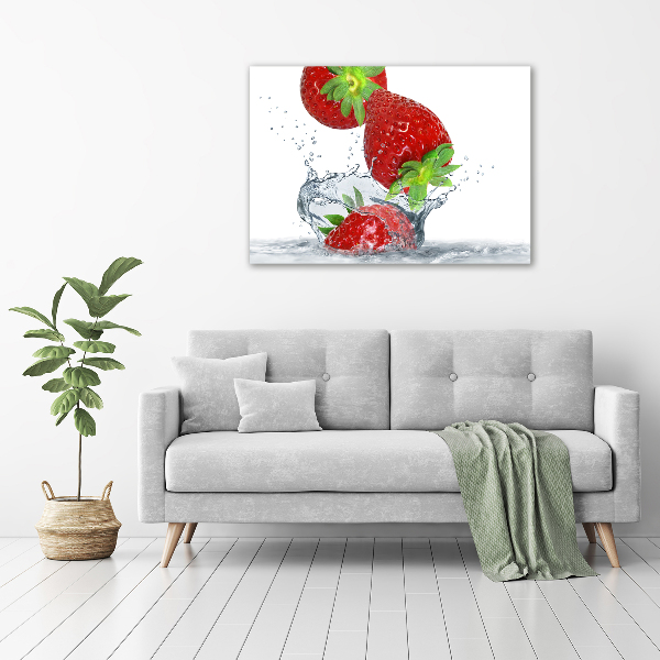 Plexiglas schilderij Aardbeien en water