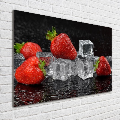 Foto op plexiglas Aardbeien met ijs