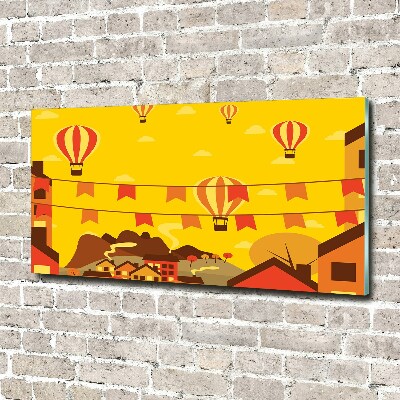 Plexiglas foto Ballonnen boven de stad