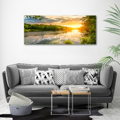 Plexiglas schilderij Schemering op de rivier