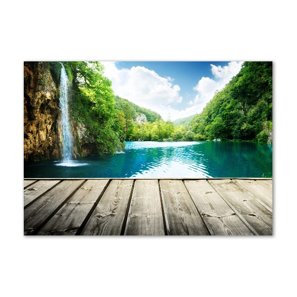 Plexiglas foto Waterval in het bos