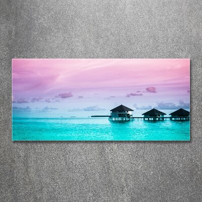 Schilderij op acrylglas Bungalows boven het water