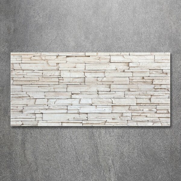 Foto op plexiglas Witte stenen muur