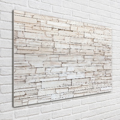 Foto op plexiglas Witte stenen muur
