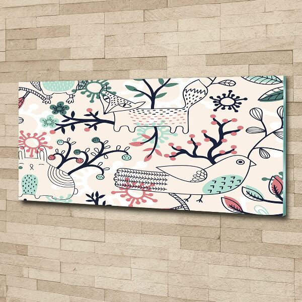 Plexiglas schilderij Dieren en bloemen