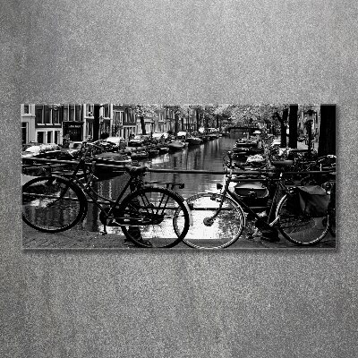 Plexiglas schilderij Amsterdamse fietsen