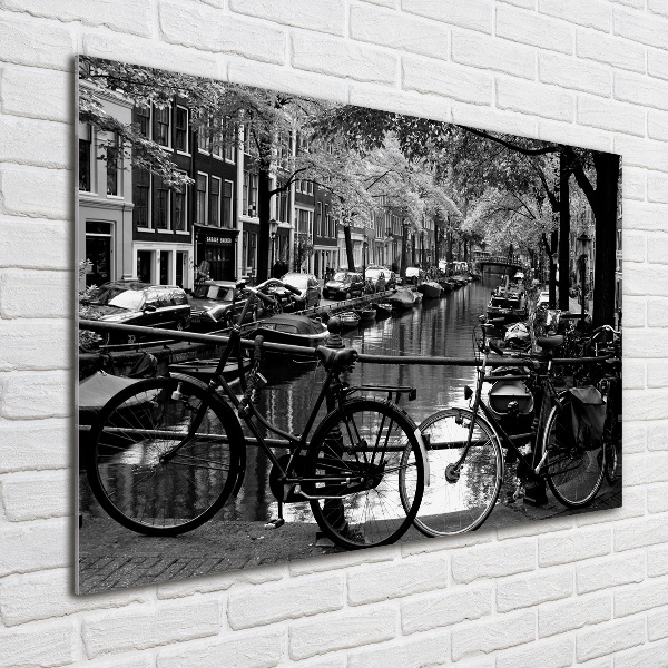 Plexiglas schilderij Amsterdamse fietsen
