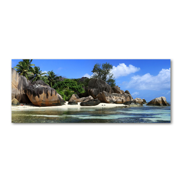 Schilderij op acrylglas panorama van de Seychellen