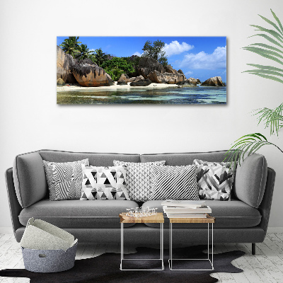 Schilderij op acrylglas panorama van de Seychellen