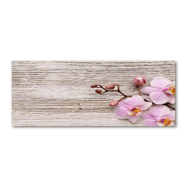 Obraz zdjęcie akryl Orchidea na drewnie